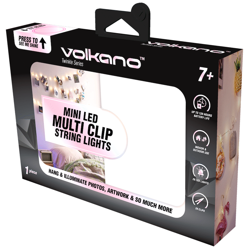 Volkano Twinkle Series MULTI(RGB) Photo Clips with LED Lights