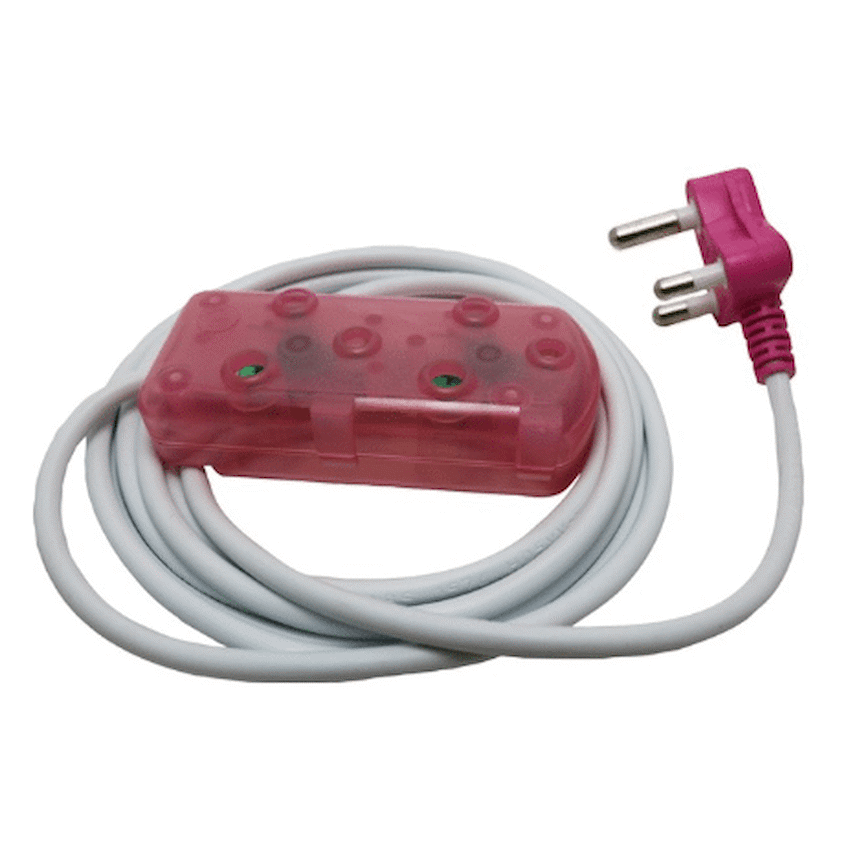 Ellies 2 Way Light Duty Coloured Extension Lead -3M - Image 2