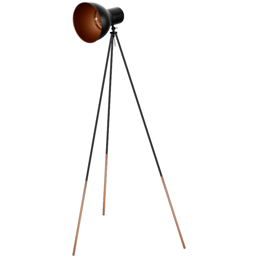 Switched Alora Series Metal Floor Lamp - Black - Image 2