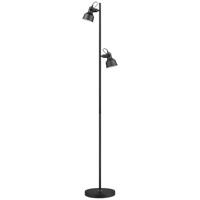Switched Rosara Series Metal Floor Lamp - Black - Image 2