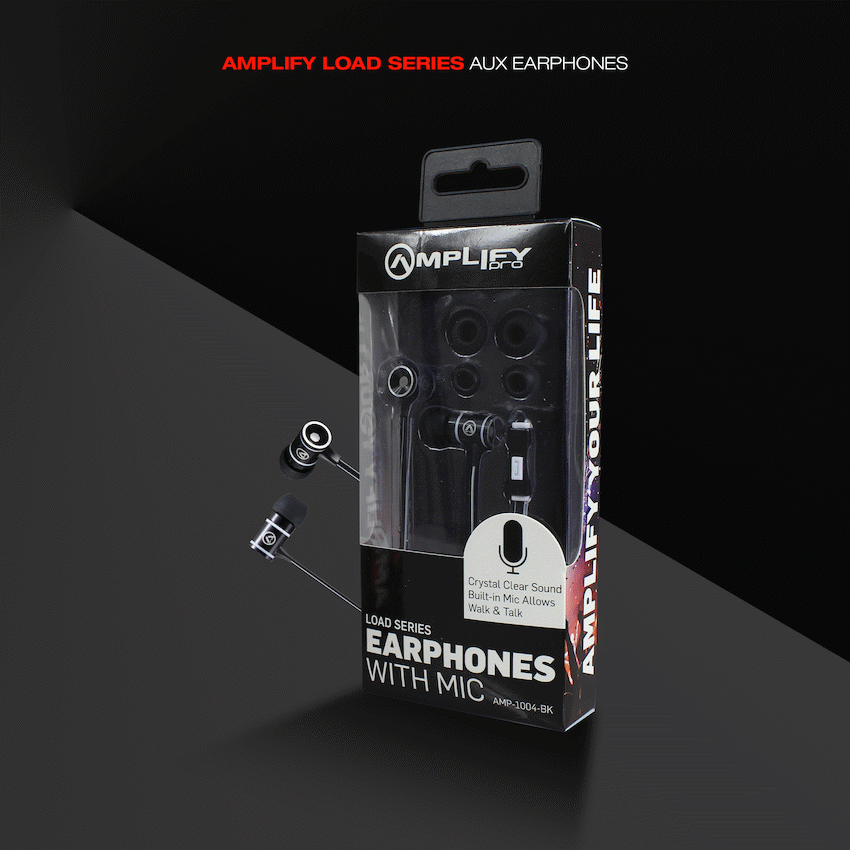 Amplify Load Series Earphones with Mic - Black - Image 7