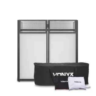 VONYX DB4 PRO DJ BOOTH FOLDABLE WITH SCREENS