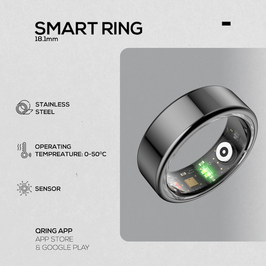 Volkano Ring Series Smart Ring - Black 18.1mm - Image 3