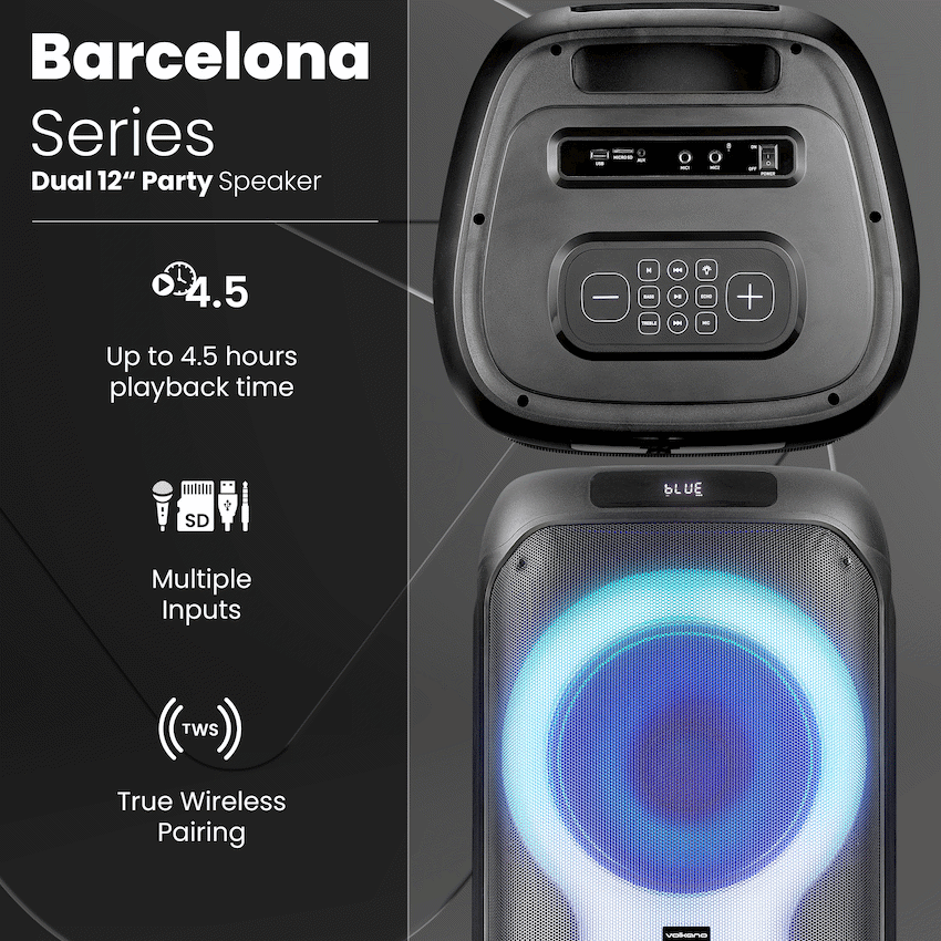 Volkano Barcelona Series Dual 12" Party Speaker - Image 4