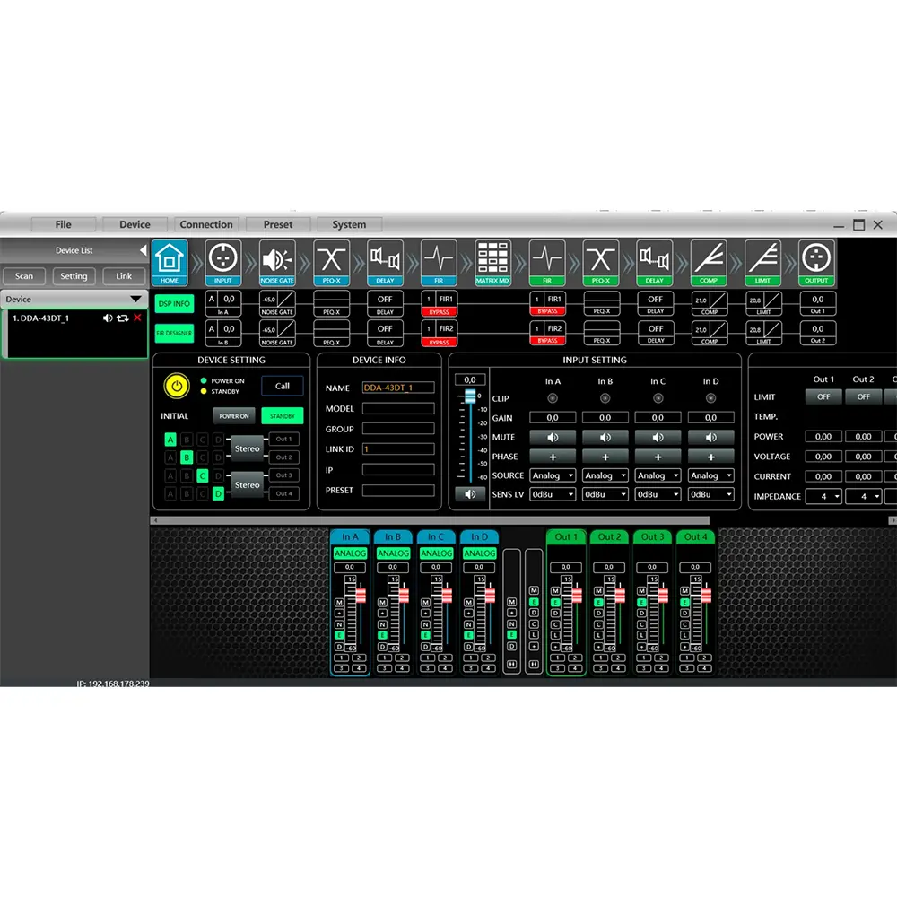 DATEQ DDA-43DT AMPLIFIER CLASS D DSP NETWORK - Image 3