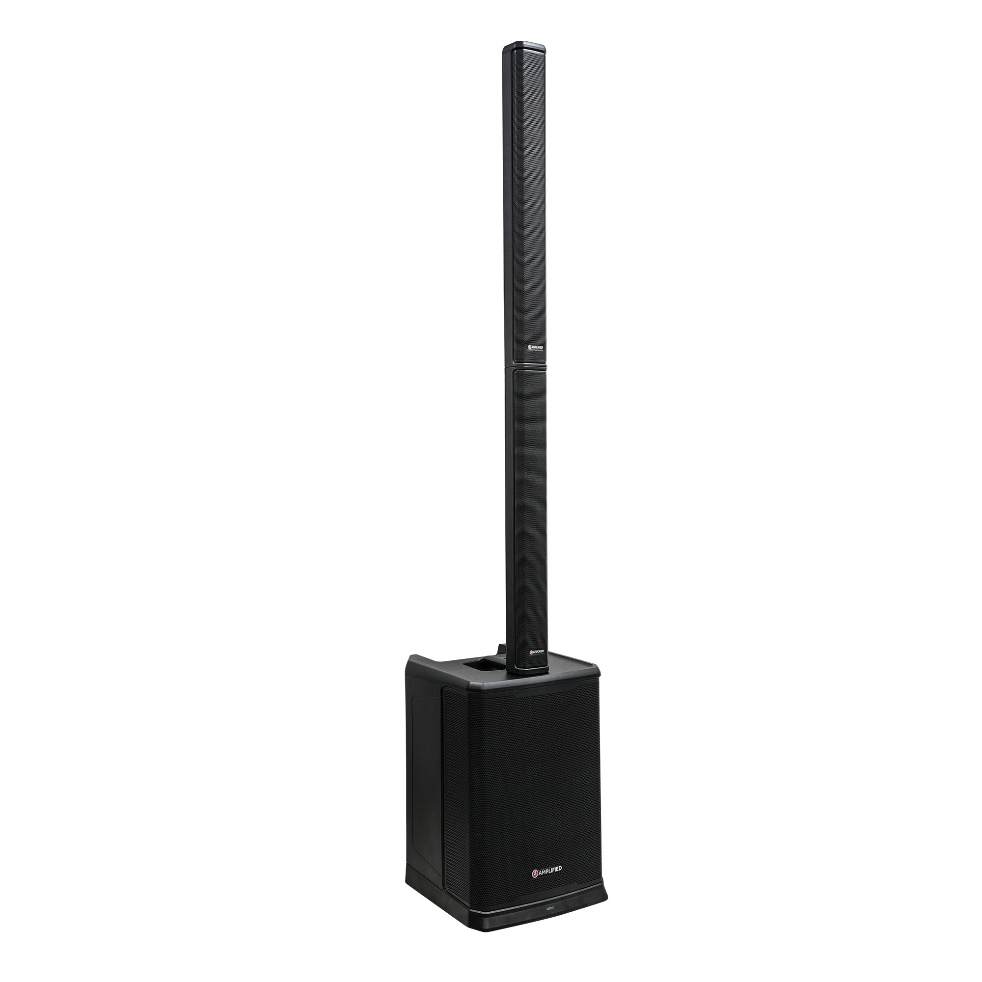 Amplified A1204BA complete system, front angled view