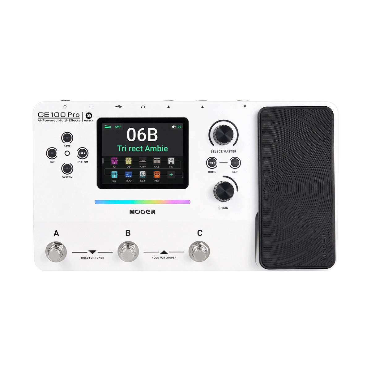 Mooer GE100 Pro Guitar Multi-Effects Processor - White