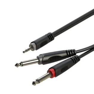 ROXTONE SAMURAI SERIES SIGNAL LEAD 3.5MM STEREO MALE - 2X 6.3MM STEREO MALE 3M