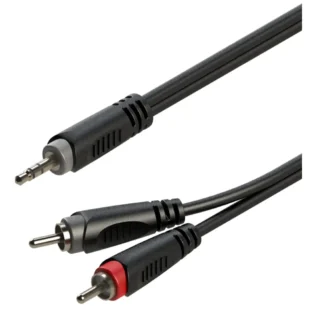 ROXTONE SAMURAI SERIES SIGNAL LEAD 3.5MM STEREO MALE - 2X RCA MALE 3M