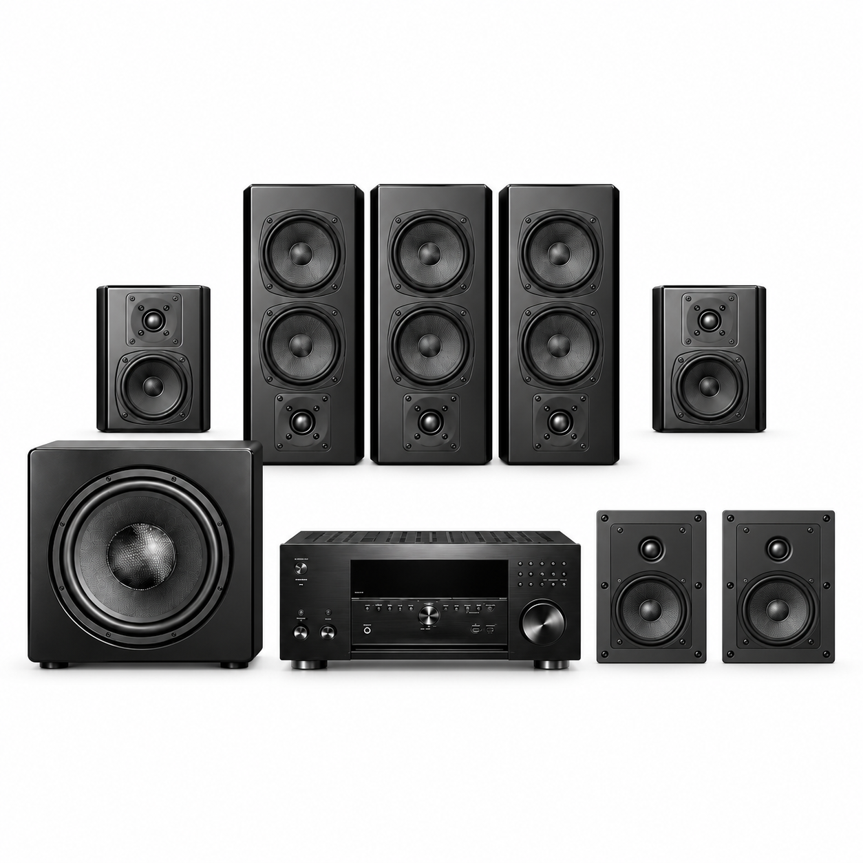 M&K Sound 950 Atmos 5.1.2 home cinema system with Onkyo TX-RZ50