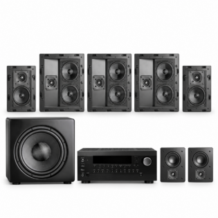 M&K Sound Hidden Cinema 5.1.2 in-wall system with Integra DRX-8.4